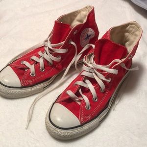 Converse red high tops unisex